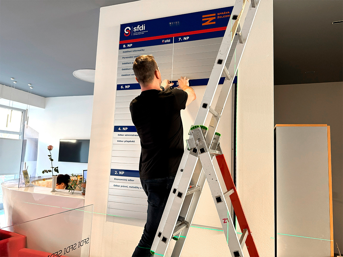 instalace hlavního orientačního panelu instalace hlavního orientačního panelu